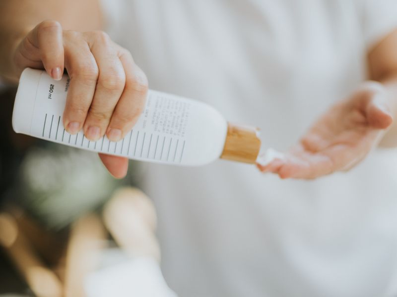 Pumping lotion into a hand