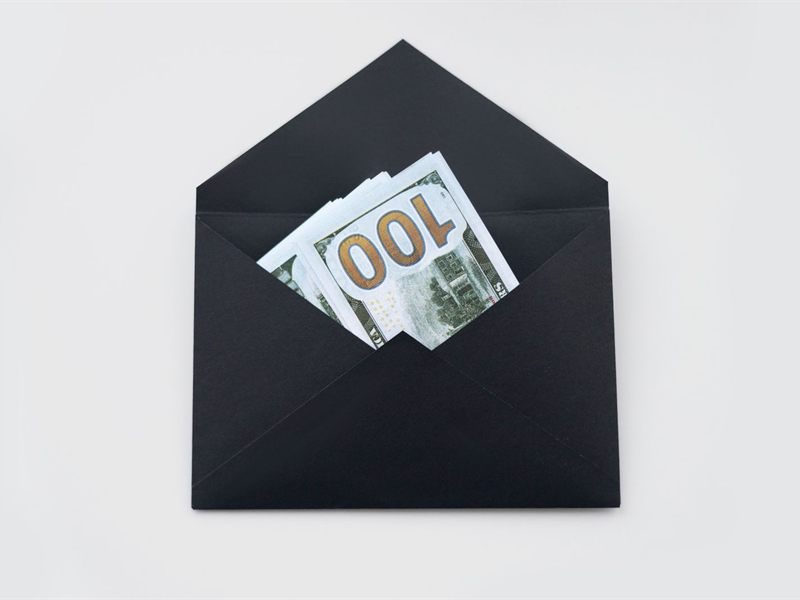 Cash in a black envelope
